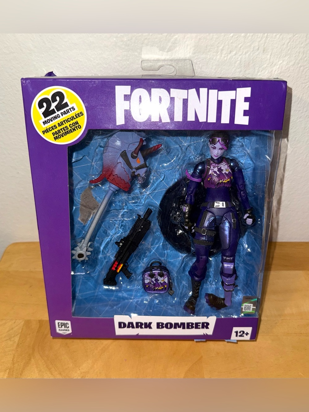 Fortnite Dark Bomber 7-Inch Action Figure by McFarlane toys NIB some wear to box